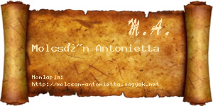Molcsán Antonietta névjegykártya
